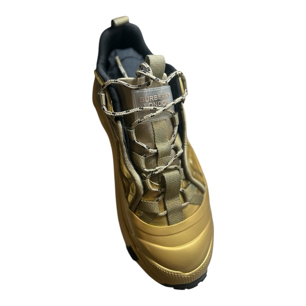 Burberry Arthur calf sneakers lace up New Gold in Box with dust bag - Picture 8 of 8